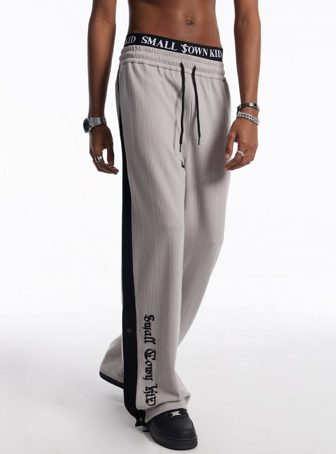 STK SmallTownKid 拚條排扣 休閒運動褲