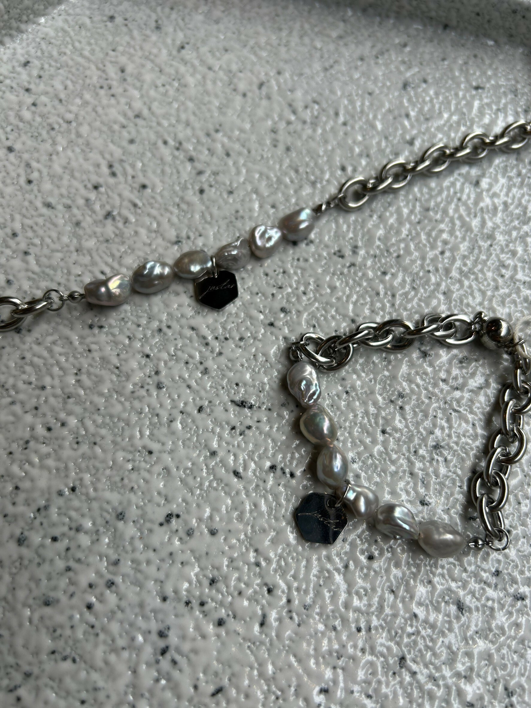 [justar] angelo (silver/gray pearl) bracelet | NO.82