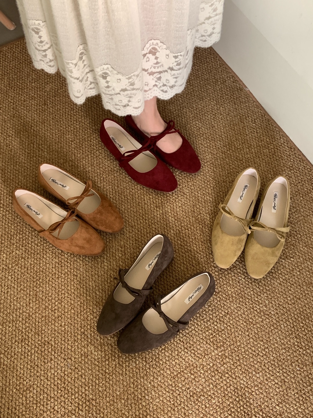 氣質綁結絨面單鞋(35-40)