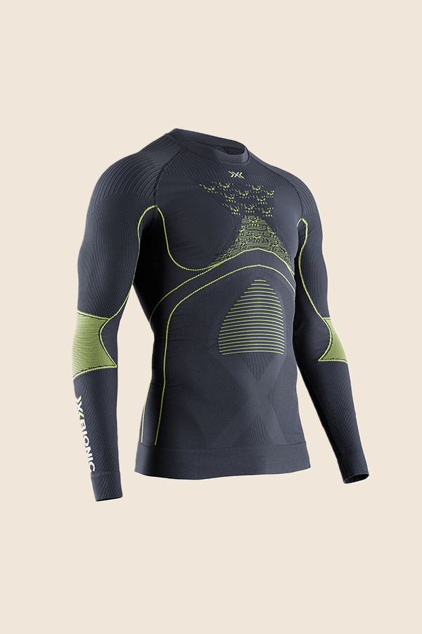 XBIONIC - 男款滑雪速乾壓縮衣(炭黑/黃)