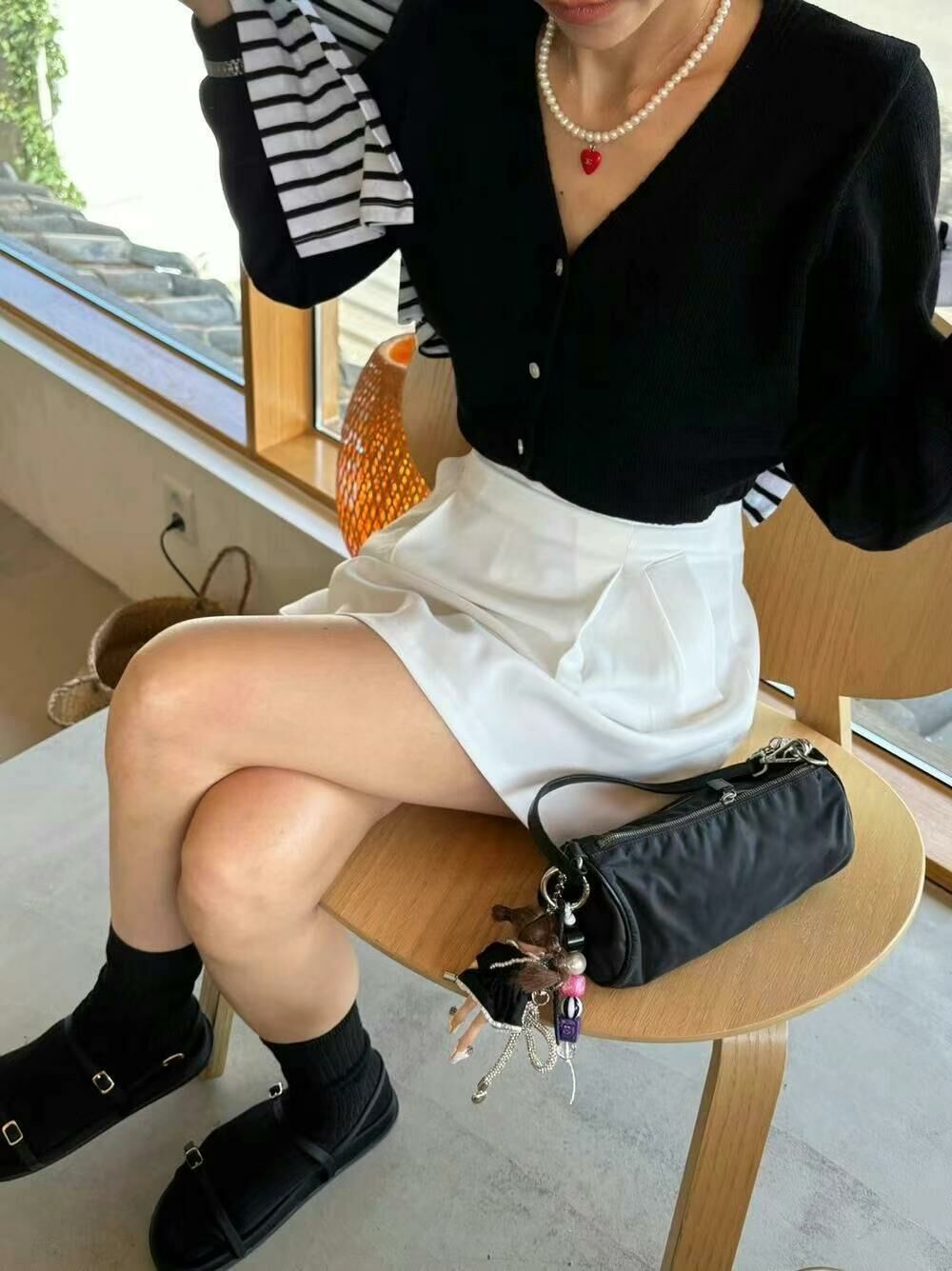 雙口袋泡泡短裙