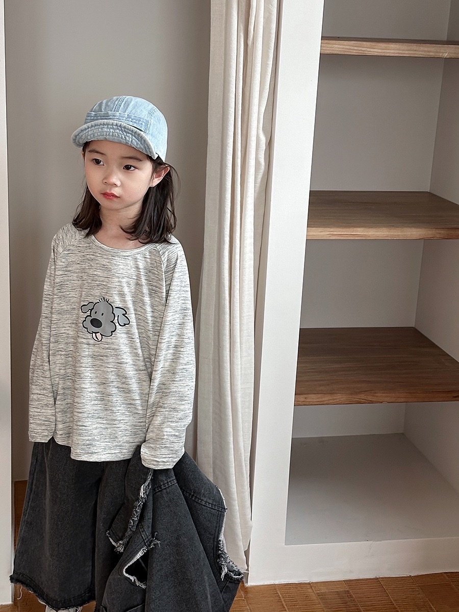 麻點淘氣小狗狗蝙蝠袖上衣