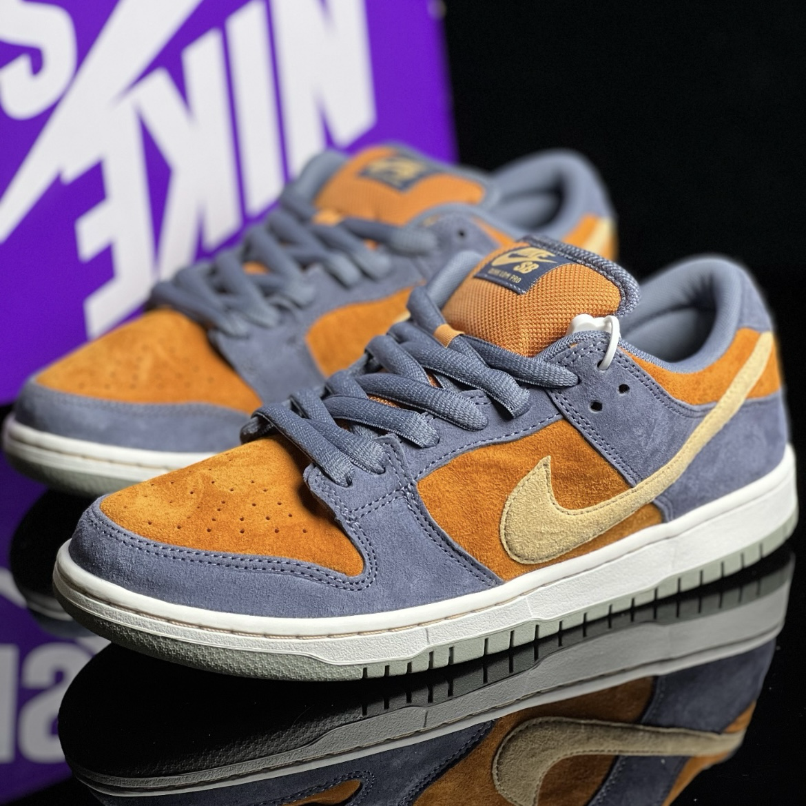 Nike SB Dunk Low Pro Light Carbon 灰藍橘 藍棕 麂皮 滑板鞋 低筒休閒鞋