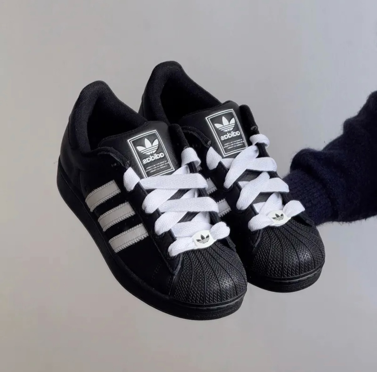 Adidas Originals Superstar 2.0 全黑 白條紋 厚底 復古 貝殼頭 貝殼鞋 JI3538/預購