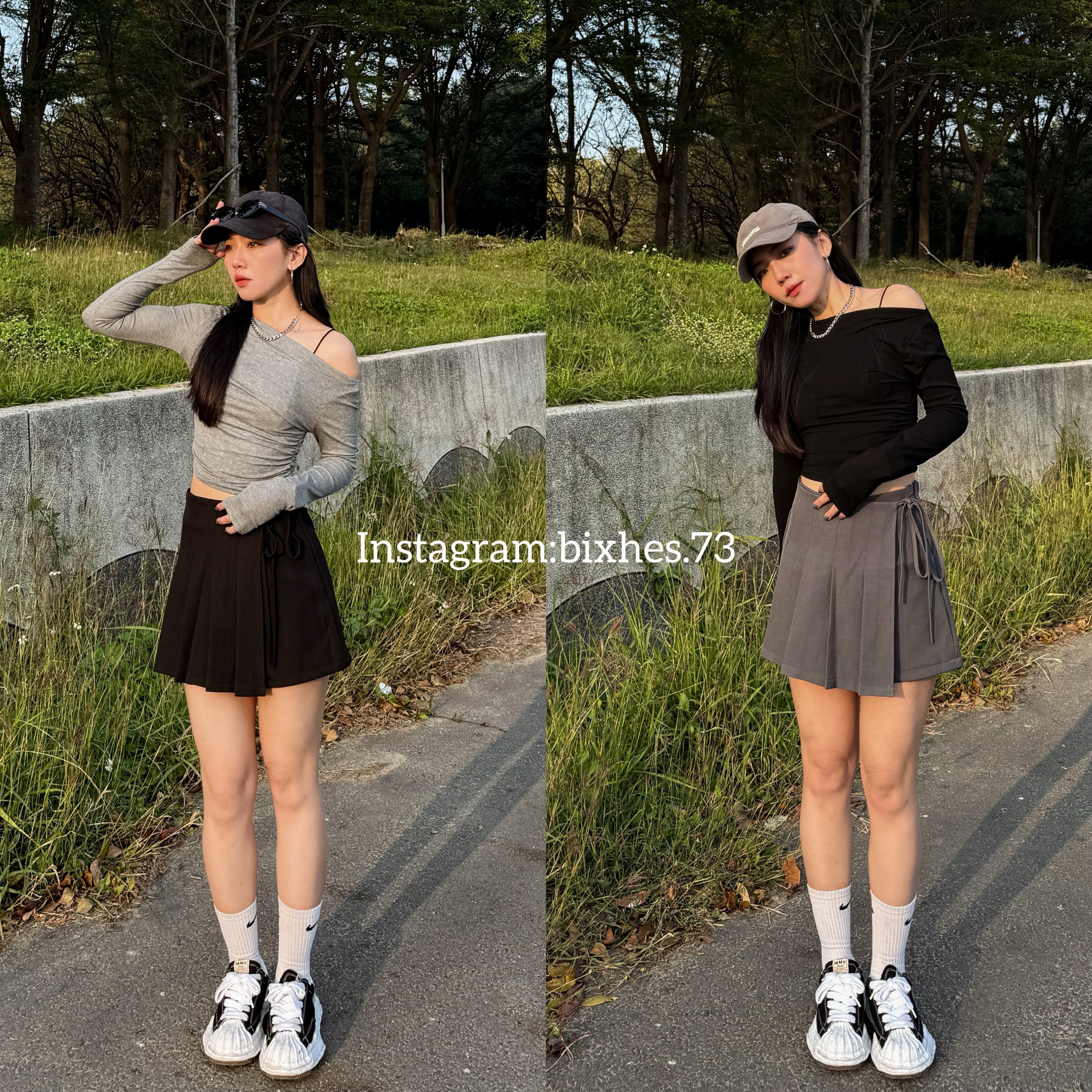 綁帶西裝百褶褲裙(D00046)