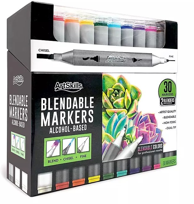 【預購】 ArtSkills G020737 30色雙頭酒精麥克筆組合