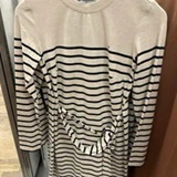 [U] TOMMY HILFIGER LONG SLEEVE BELTED STRIPE KNIT DRESS,BEIGE, 76J5169-281 (UTH234)