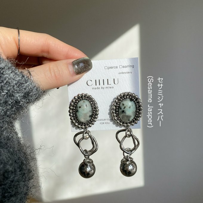 [CHILU] ama. / sesame | 芝麻玉髓 | NO.30 耳夾