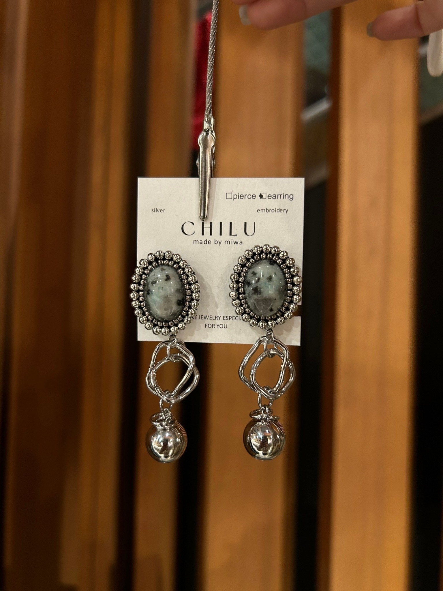 [CHILU] ama. / sesame | 芝麻玉髓 | NO.30 耳夾