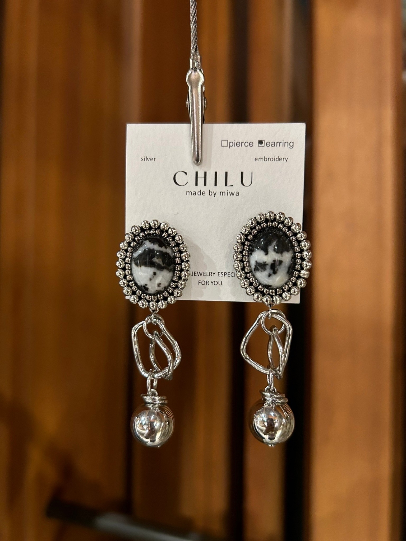 [CHILU] ama. / zebra | 斑馬玉髓 | NO.32 耳夾