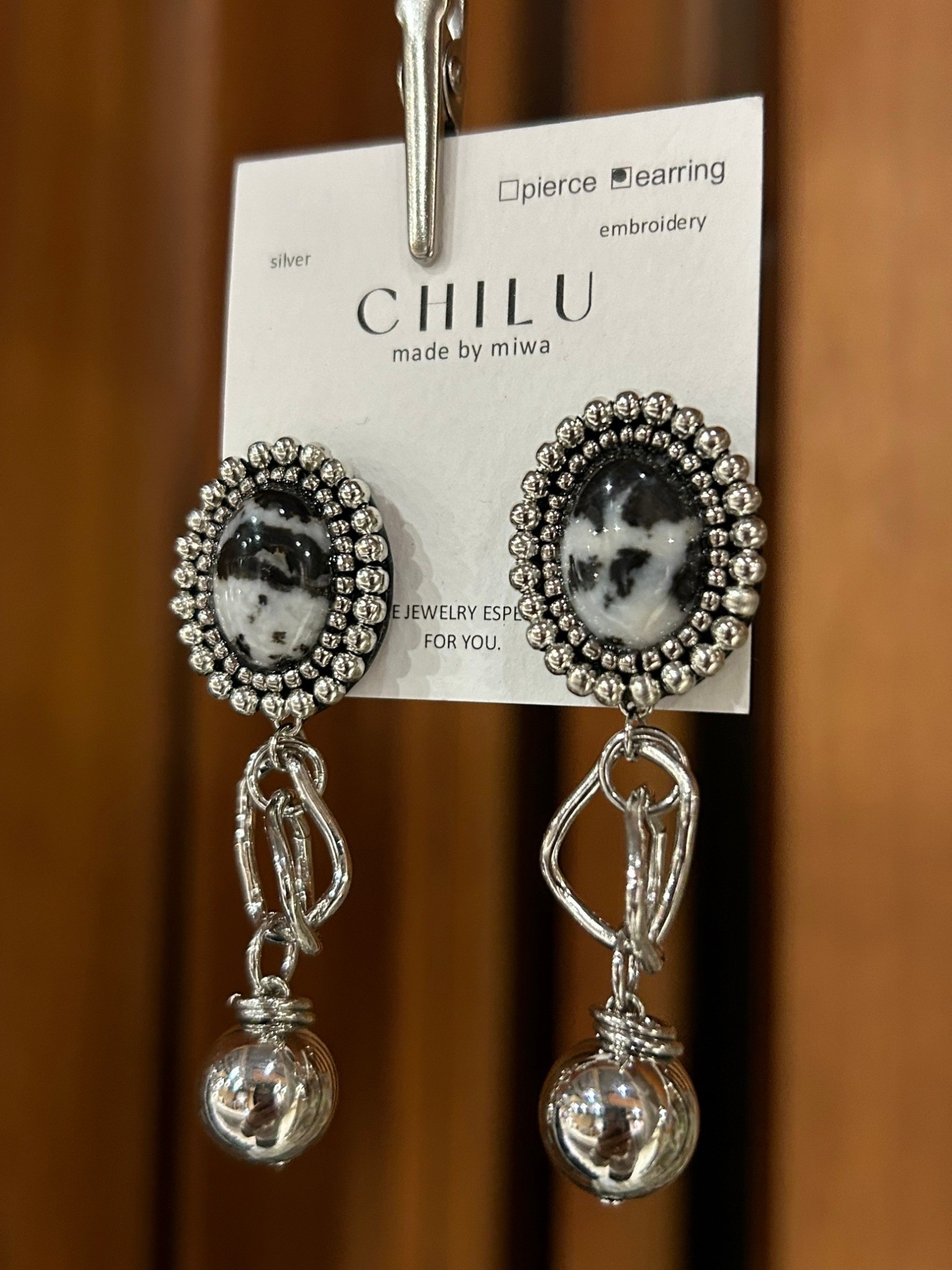 [CHILU] ama. / zebra | 斑馬玉髓 | NO.32 耳夾