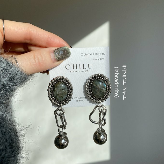 [CHILU] ama. / labradorite | 拉長石 | NO.33 耳夾