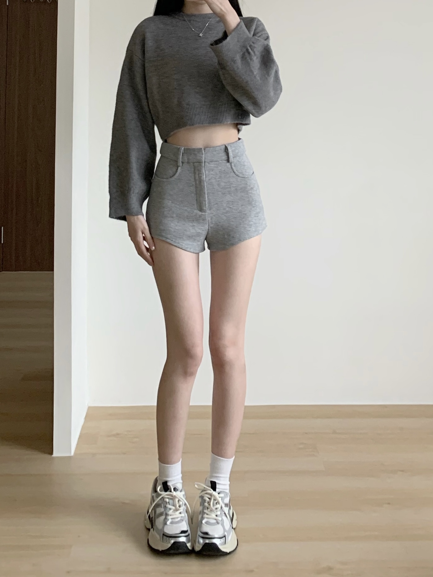 挺版棉質挖腿休閒短褲