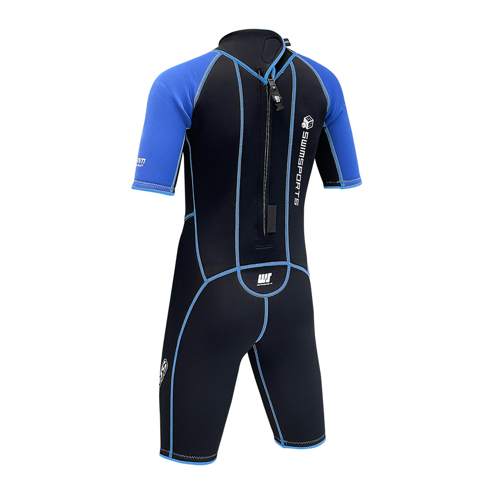 3.5mm 兒童 SCR 絨毛內層游泳連身保暖衣 - 藍