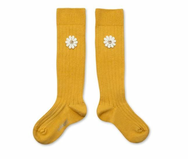 COLLEGIEN 雛菊羅紋長襪 Valentine  -Camomille洋甘菊黃