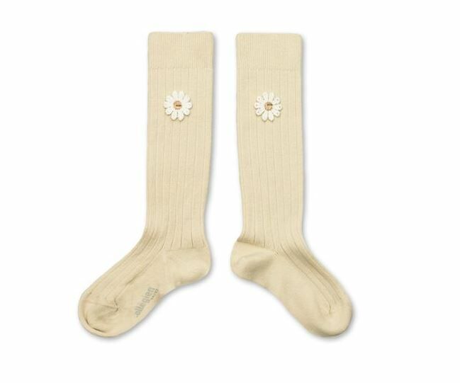 COLLEGIEN 雛菊羅紋長襪 Valentine  - Doux Agneaux米白