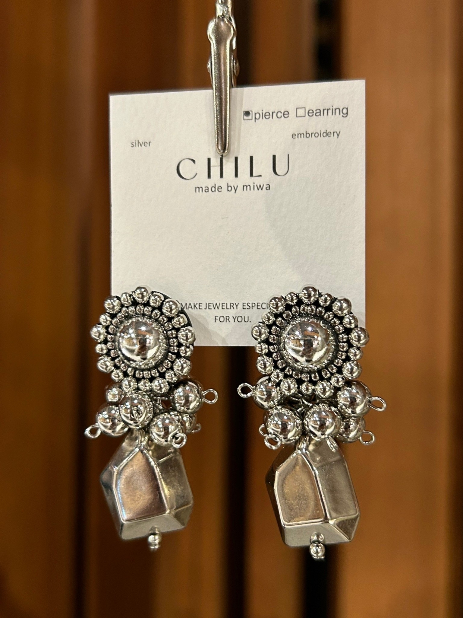 [CHILU] flower rock. / silver | NO.12 耳針