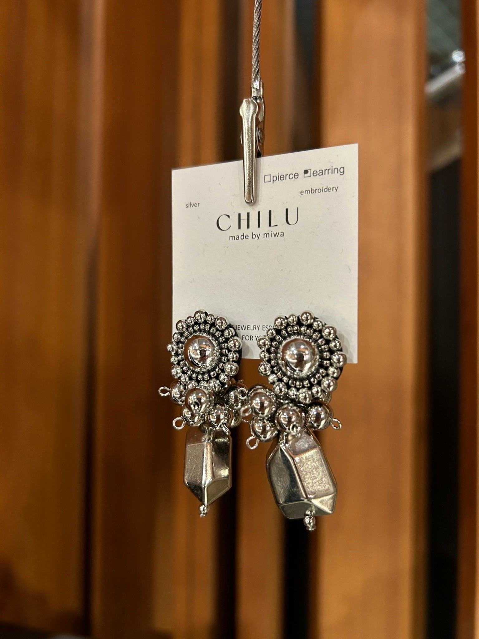 [CHILU] flower rock. / silver | NO.12 耳夾