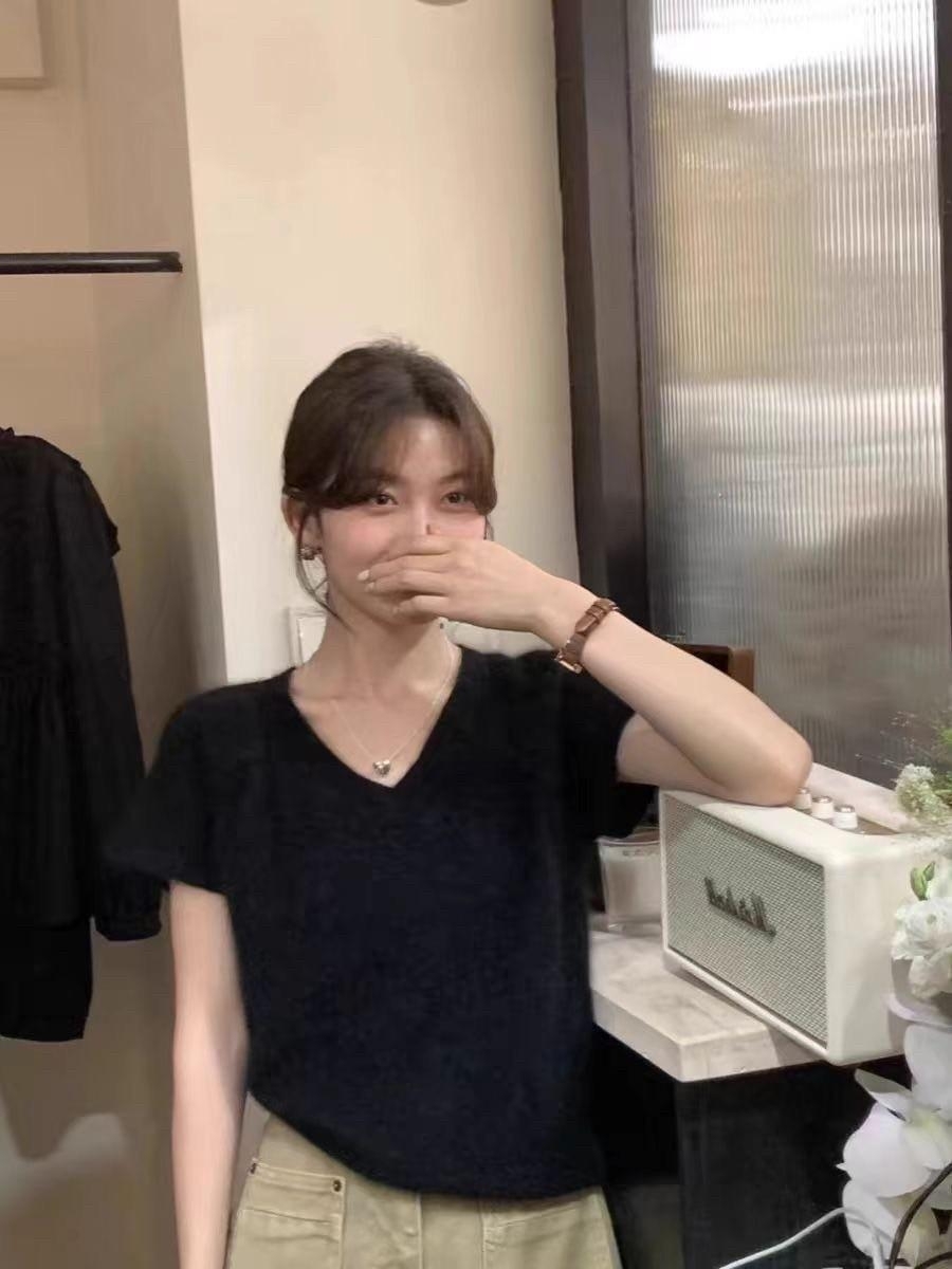 4218 簡約v領針織