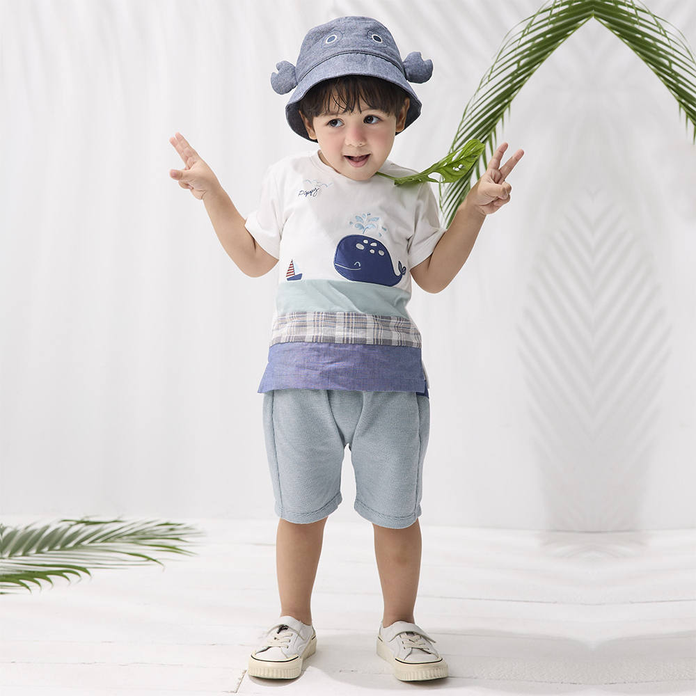 PIPPY潮酷彈性棉雙口袋拼接休閒短褲 綠