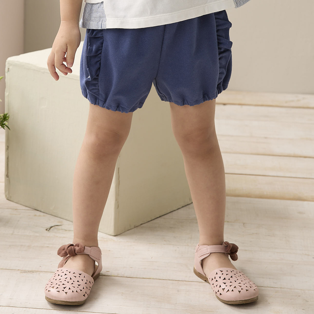 PIPPY浪漫荷葉邊燈籠褲 藍