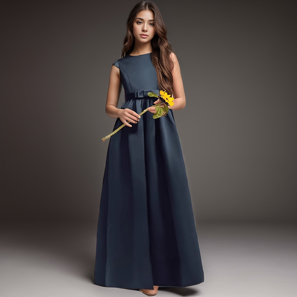 外貿款優雅無袖生日聚會表演禮服裙