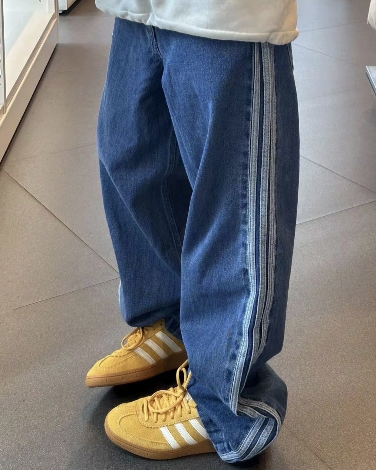 #現貨 ADICOLOR FIREBIRD 牛仔長褲 男款  JC6234 藍