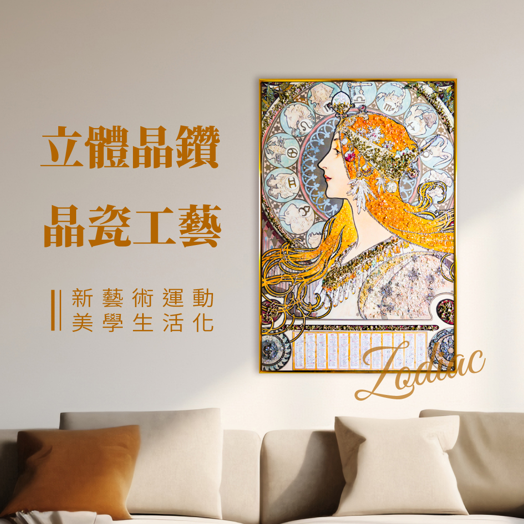 精緻藝術貼鑽晶瓷畫｜慕夏《吉絲夢妲 Gismonda》｜60x90尺寸