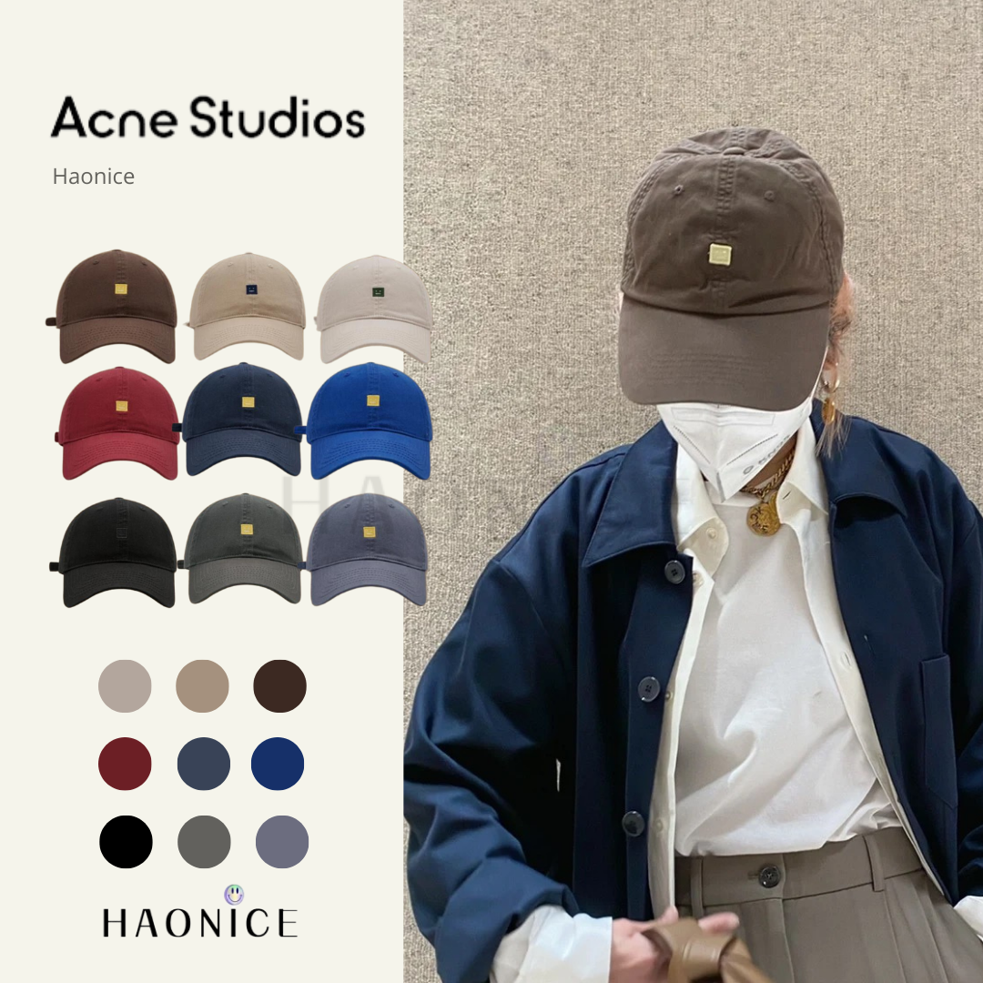 【HAO NICE 】瑞典🇸🇪潮流Acne Studios Face方塊表情笑臉 棒球帽  兩色鴨舌帽 時尚百搭 穿搭必備款
