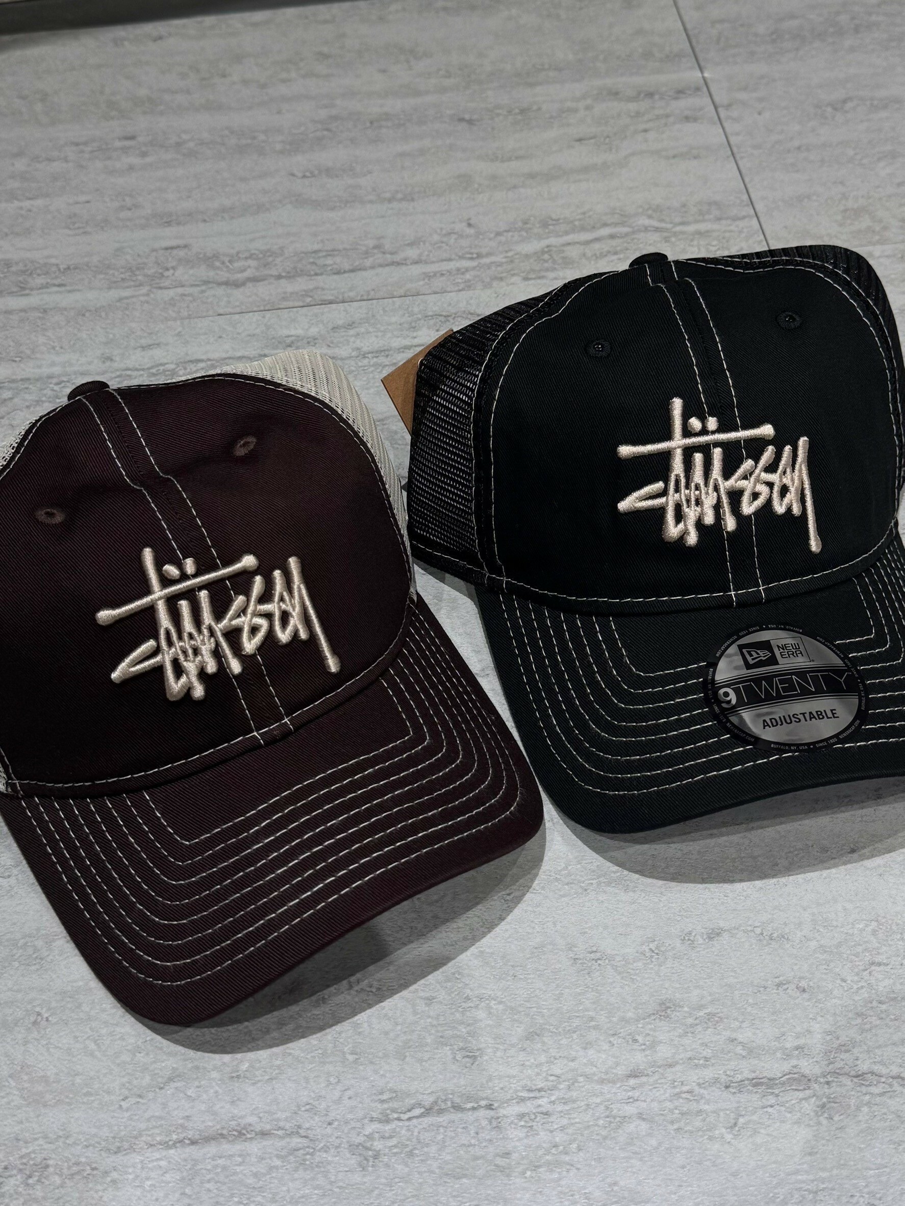 STUSSY x NEW ERA mesh hat basic trucker hat
