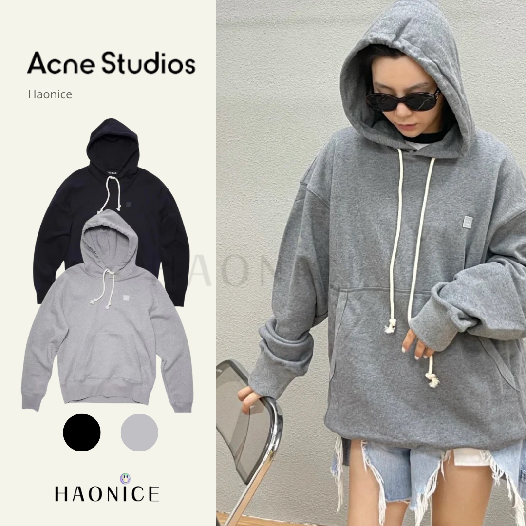 [Nice日韓歐美代購］正品代購 Acne Studios經典新款笑臉小刺繡 沈夢辰同款 長袖 大學T 帽T 連帽T