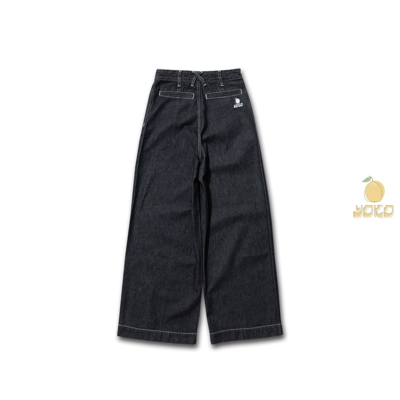 YOKO 翻折牛仔寬褲