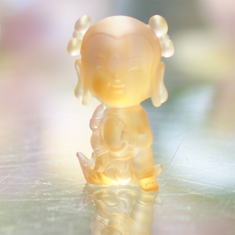 鹿港窯水晶琉璃｜Q版哪吒三太子公仔 威風凜凜守護行車平安