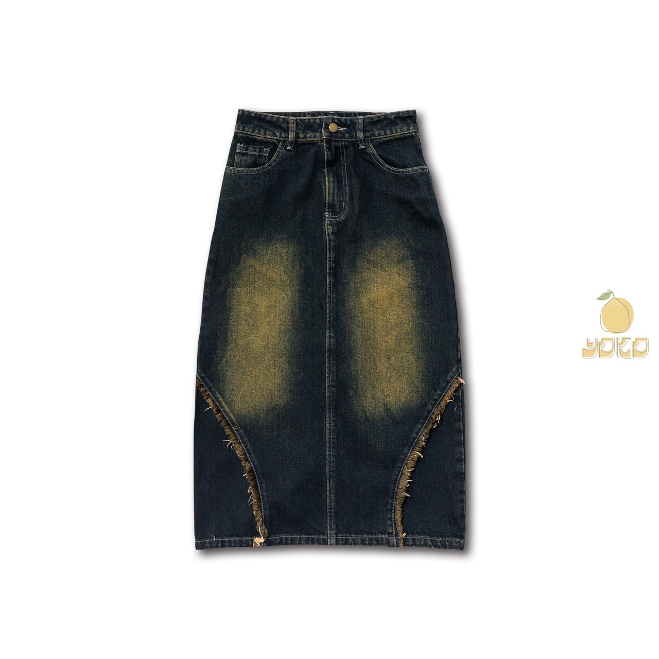 YOKO 抽鬚刷色窄裙