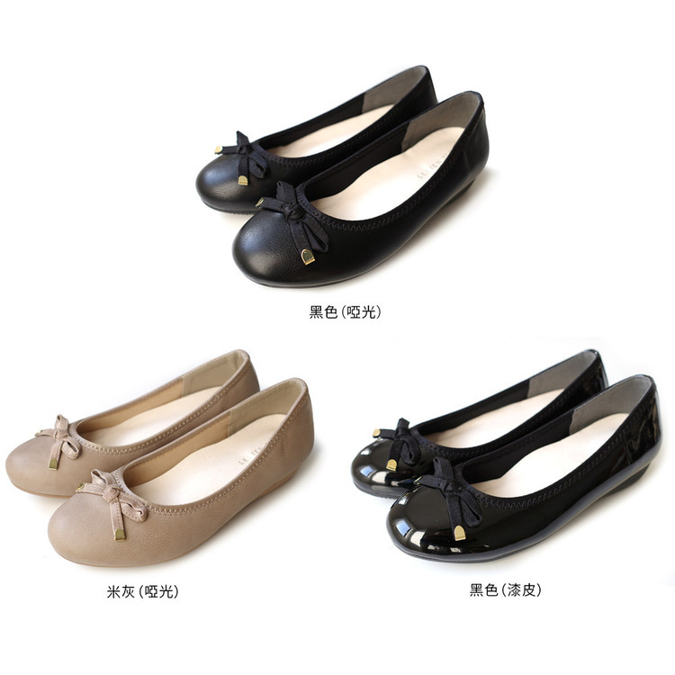 金飾蝴蝶結 芭蕾舞者 圓頭娃娃鞋 【CX3044】