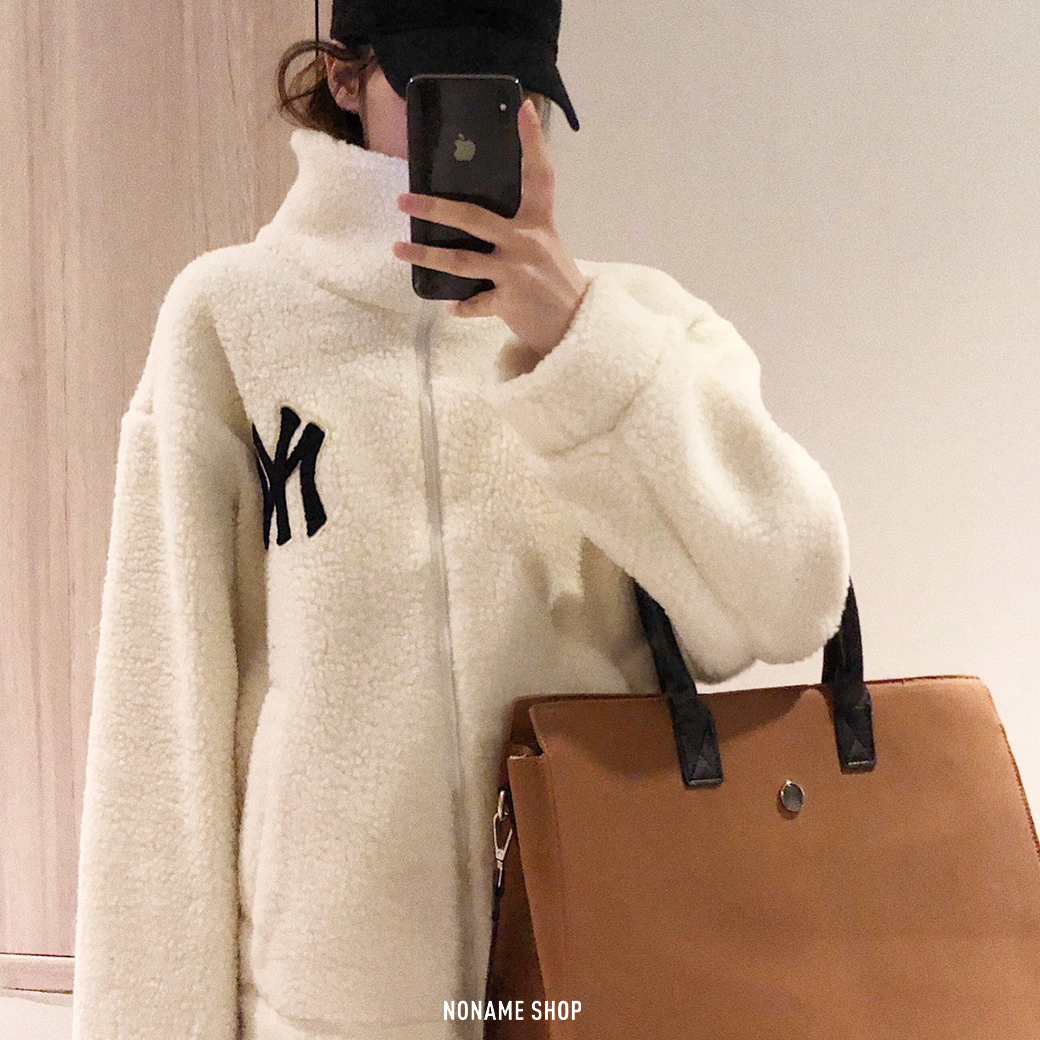 MLB 經典LOGO 紐約洋基/波士頓紅襪 羊羔毛 立領 外套 三色 (男款)