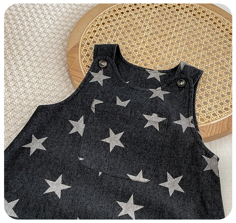 滿版星星包屁吊帶褲小口袋