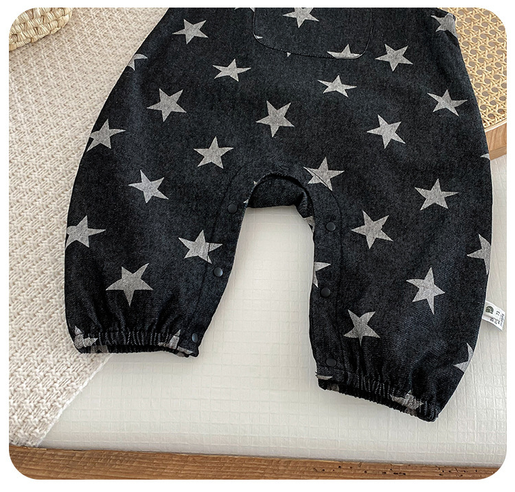 滿版星星包屁吊帶褲-包屁衣開襠