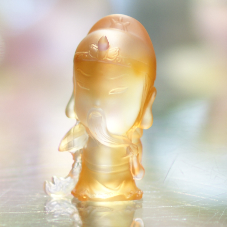 鹿港窯水晶琉璃|Q版關聖帝君公仔 正氣凜然守護事業興旺