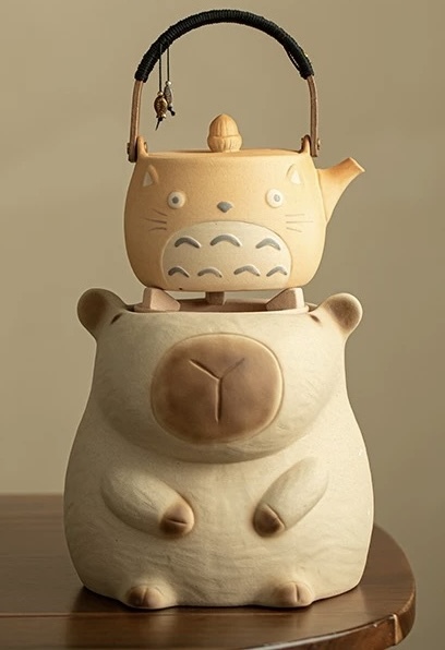 卡皮巴拉炭爐+龍貓提梁壺