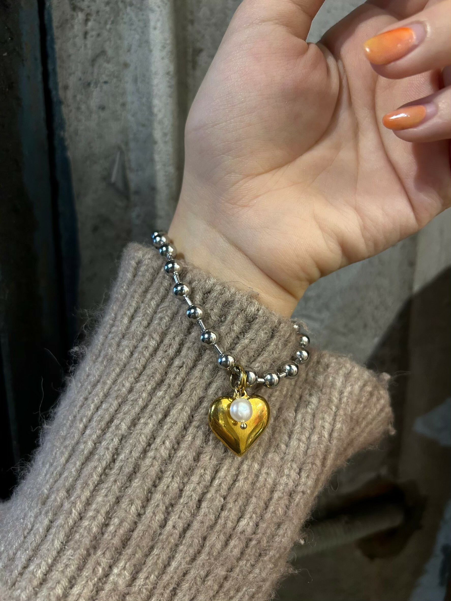 [justar] heart bracelet(gold) | NO.49