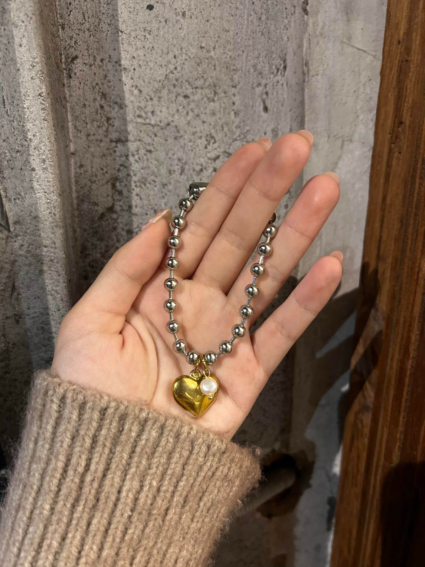 [justar] heart bracelet(gold) | NO.49