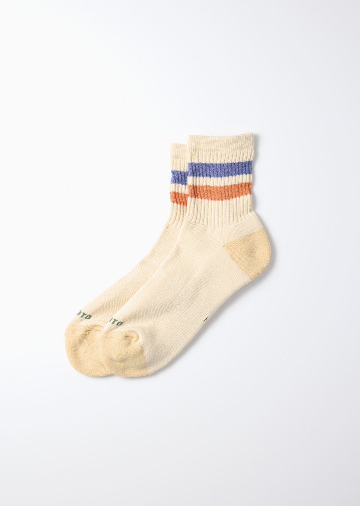 ROTOTO 米底條紋中長襪 BLUE/ORANGE B/O : L