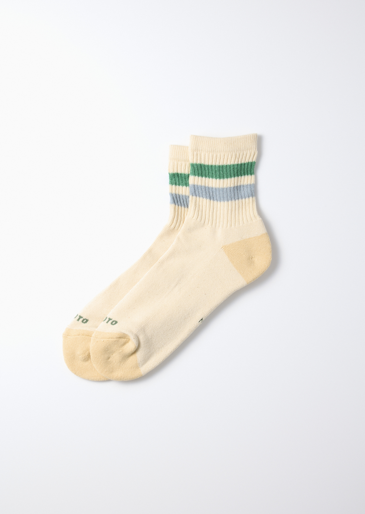 ROTOTO 米底條紋中長襪 GREEN/L.BLUE GLB : L