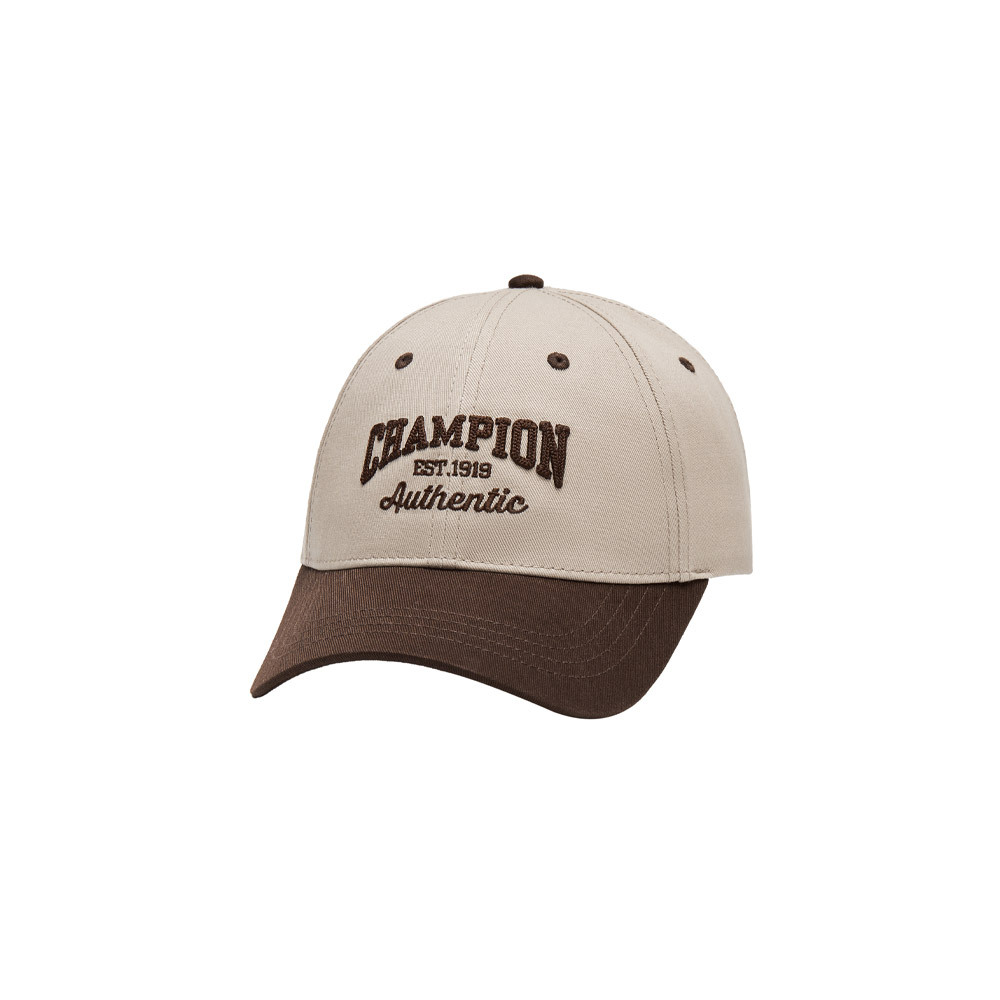 學院風刺繡棒球帽(卡其)