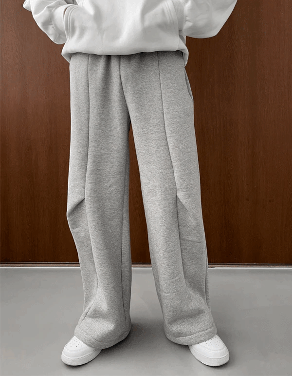 開衩褶皺寬鬆抽繩褲