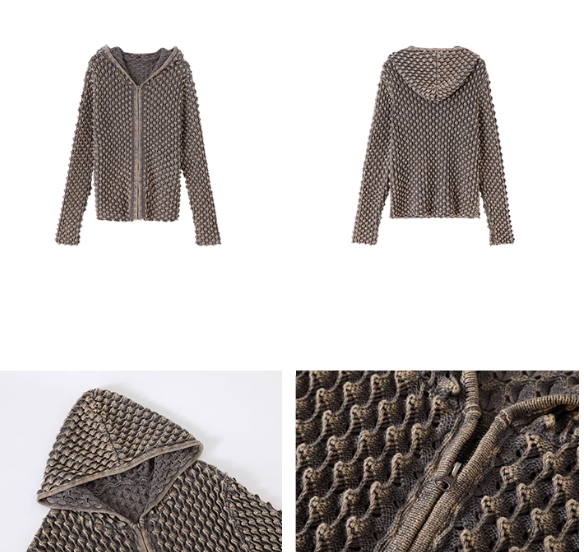 CONP Durian Sweater 立體洞鏤空重工連帽毛衣