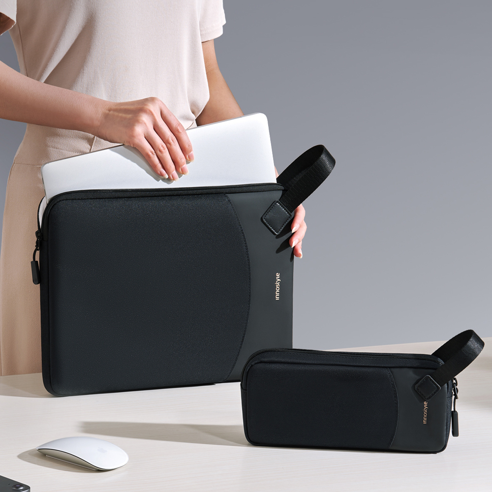 innostyle GuardianTech系列 14吋 專利防摔 筆電/平板/電腦手提收納包/配件包 黑色