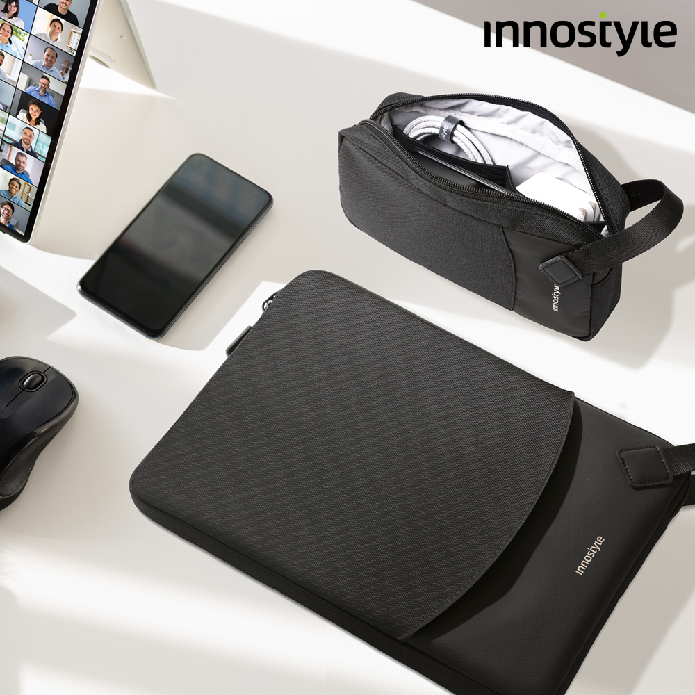 innostyle GuardianTech系列 16吋 專利防摔 筆電/平板/電腦手提收納包/配件包 黑色