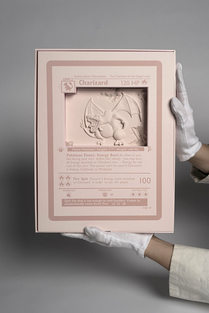 Daniel Arsham Pokemon Crystalized Charizard Card (pink) (white)